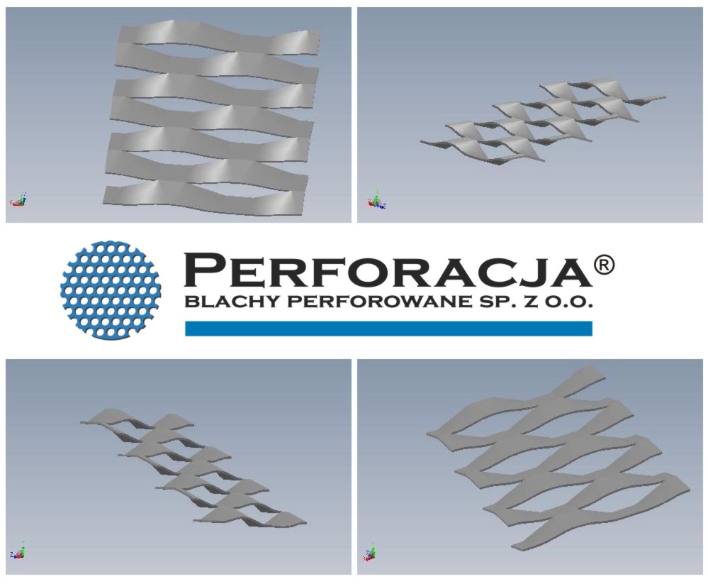 Wizualizacje modeli 3D siatek fasadowych Perforacja