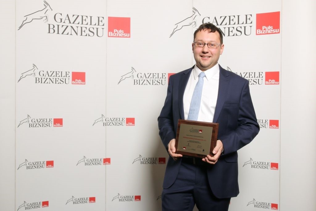 Dyplom na gali Gazele Biznesu 2016 w Krakowie