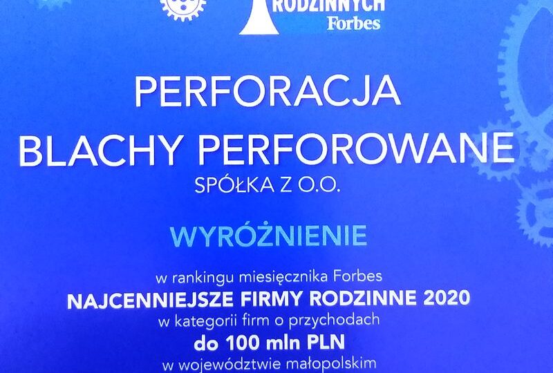 Wyróżnienie Forbesa w rankingu firm rodzinnych