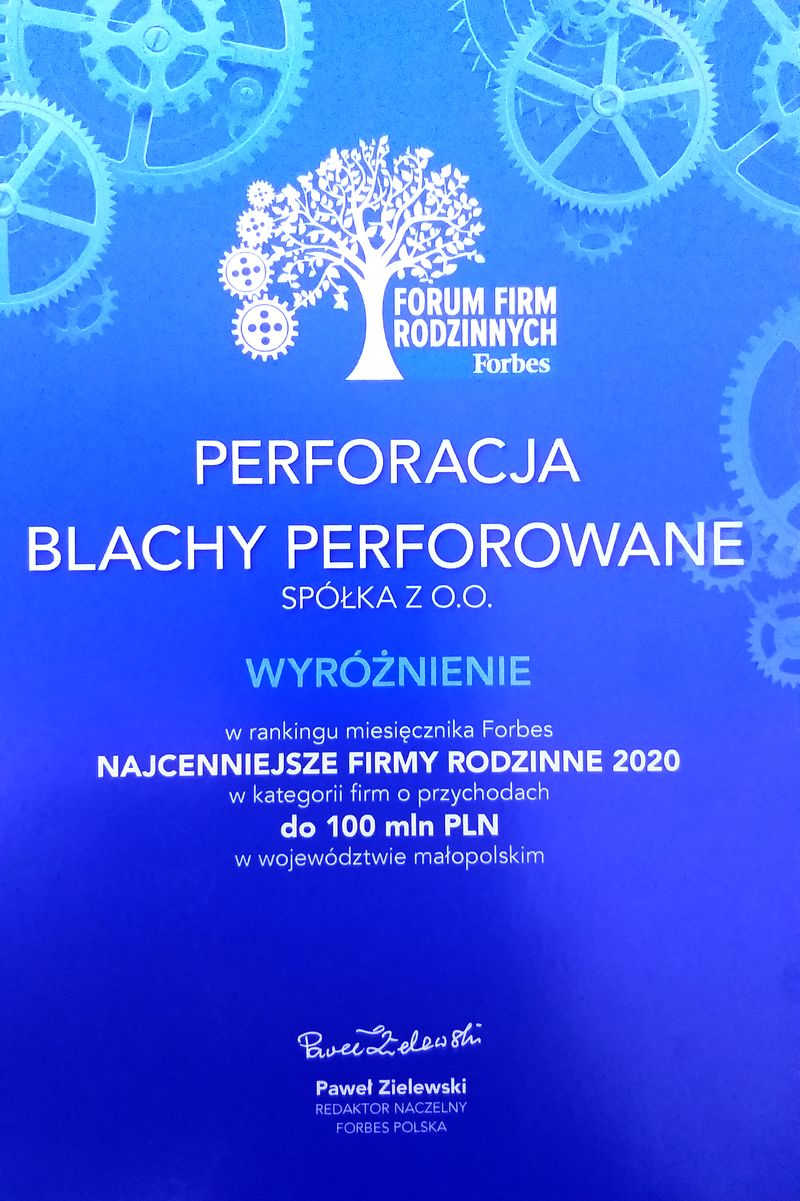 Wyróżnienie Forbesa w rankingu firm rodzinnych