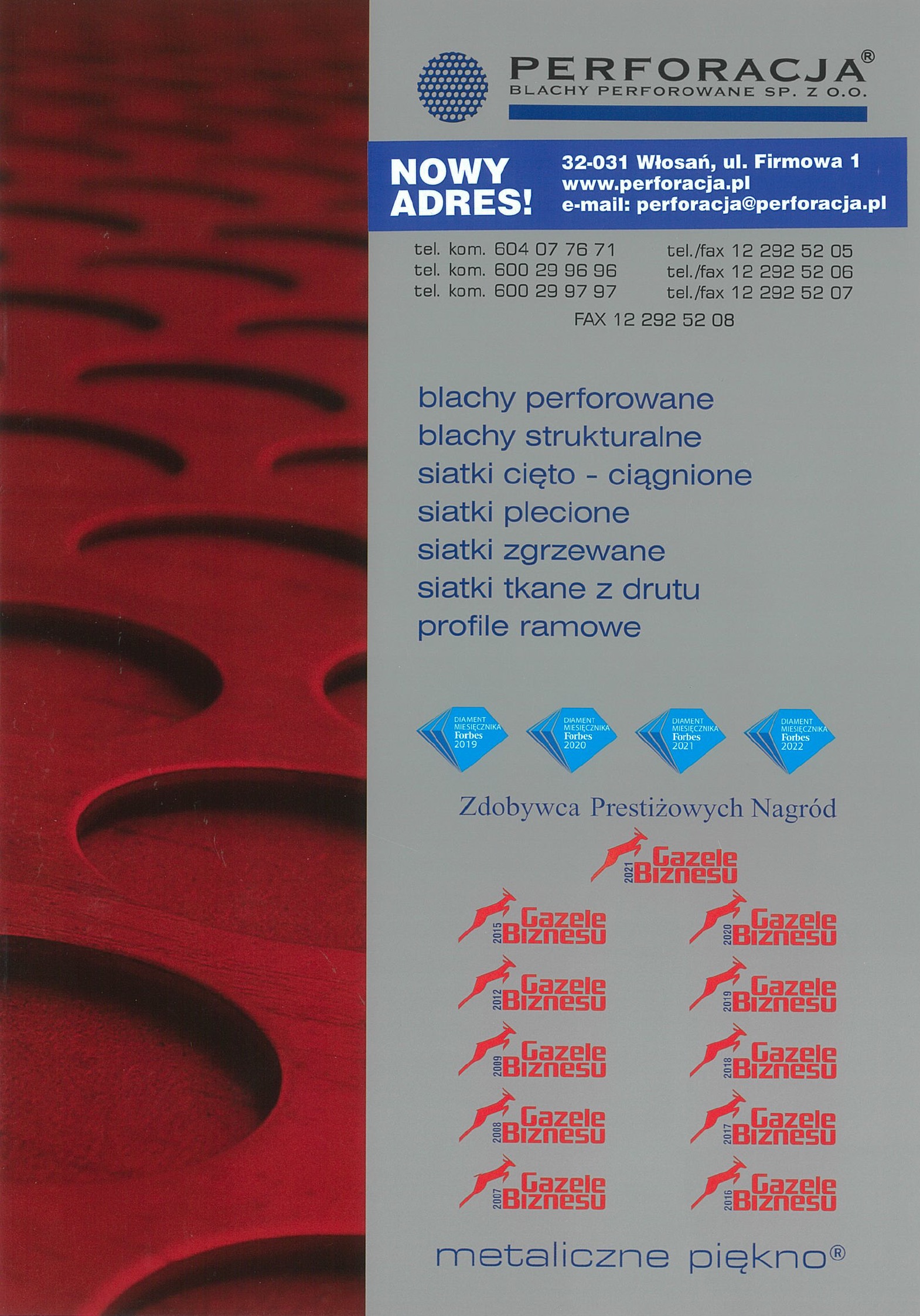 Okładka katalogu produktów - Katalog 1 blachy perforowane